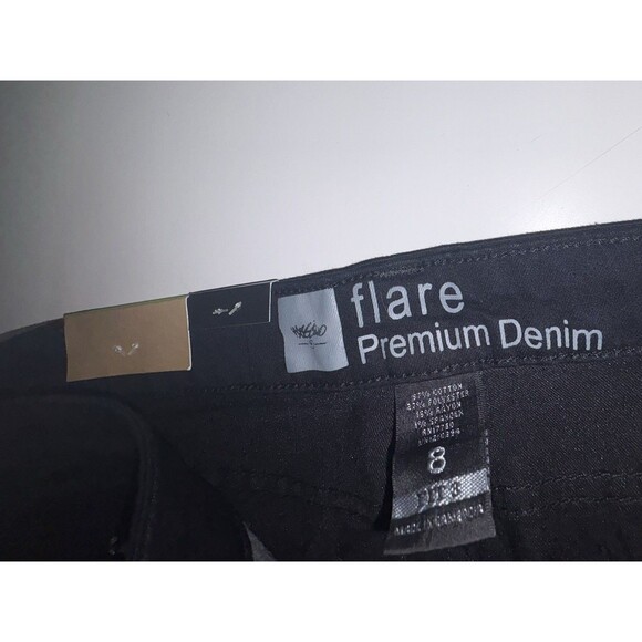 NWT  Mossimo Flare Premium Denim Jeans Women’s Black Mid Rise Trouser Size 8 - Picture 11 of 12